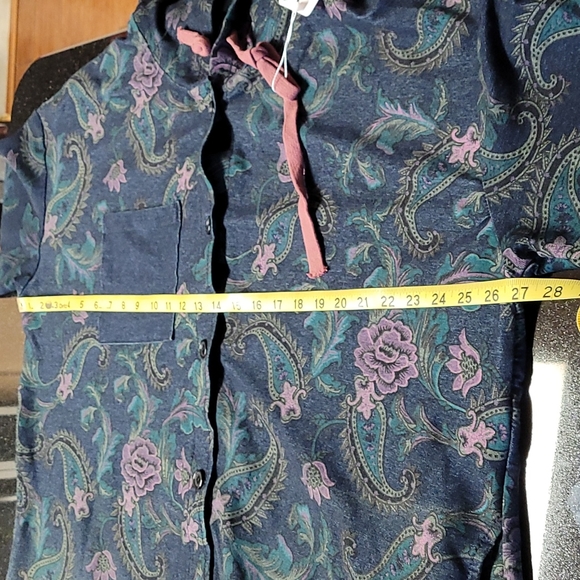 Ombre & Paisley Loose Denim Hoodie - Picture 12 of 14